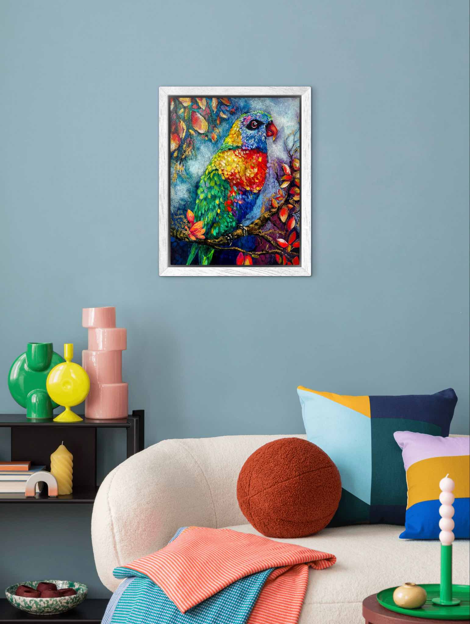 The Listener – Original Parrot Painting by Toronto Artist Dalia